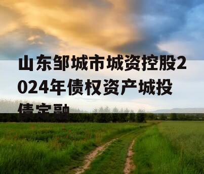 山东邹城市城资控股2024年债权资产城投债定融