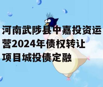 河南武陟县中嘉投资运营2024年债权转让项目城投债定融