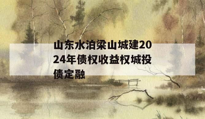 山东水泊梁山城建2024年债权收益权城投债定融