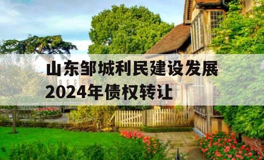 山东邹城利民建设发展2024年债权转让