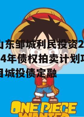 山东邹城利民投资2024年债权拍卖计划项目城投债定融