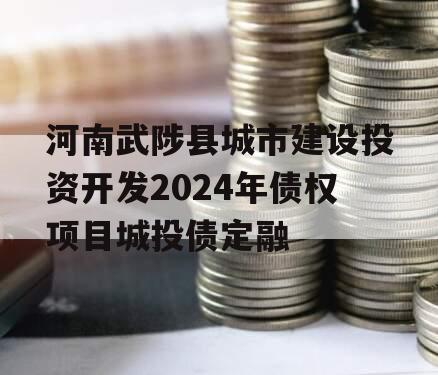 河南武陟县城市建设投资开发2024年债权项目城投债定融