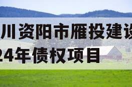 四川资阳市雁投建设2024年债权项目