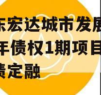 山东宏达城市发展2024年债权1期项目城投债定融