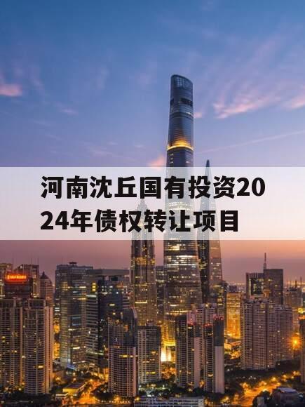 河南沈丘国有投资2024年债权转让项目