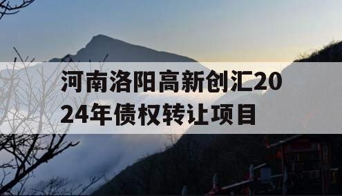 河南洛阳高新创汇2024年债权转让项目