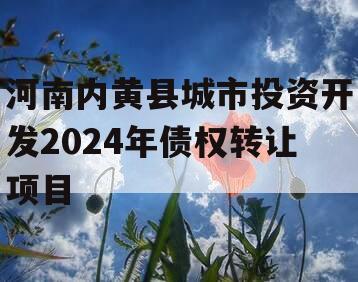 河南内黄县城市投资开发2024年债权转让项目