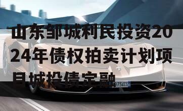 山东邹城利民投资2024年债权拍卖计划项目城投债定融