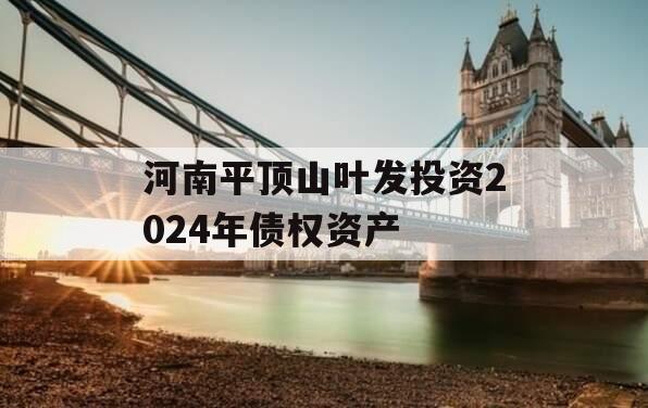 河南平顶山叶发投资2024年债权资产