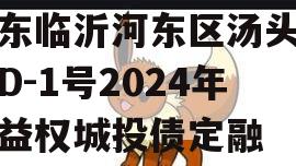 山东临沂河东区汤头温泉D-1号2024年收益权城投债定融