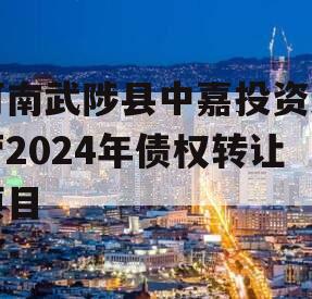 河南武陟县中嘉投资运营2024年债权转让项目