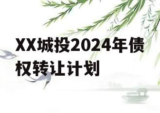 XX城投2024年债权转让计划