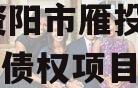 四川资阳市雁投建设2024年债权项目